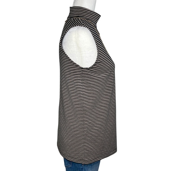 Chico’s Touch of Cool Sleeveless Mockneck Top, Striped, 8 Medium 570312337 - Picture 8 of 14